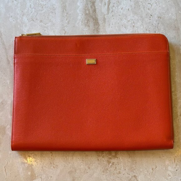 NEW Dolce & Gabbana Orange Logo Details Clutch - Picture 1 of 5
